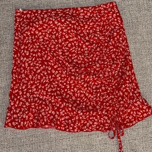 SHEIN Red Floral Mini Skirt